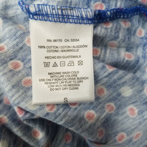 Postmark Blue Polka Dot Banter 3/4 Sleeve Tee Top - Picture 6 of 6
